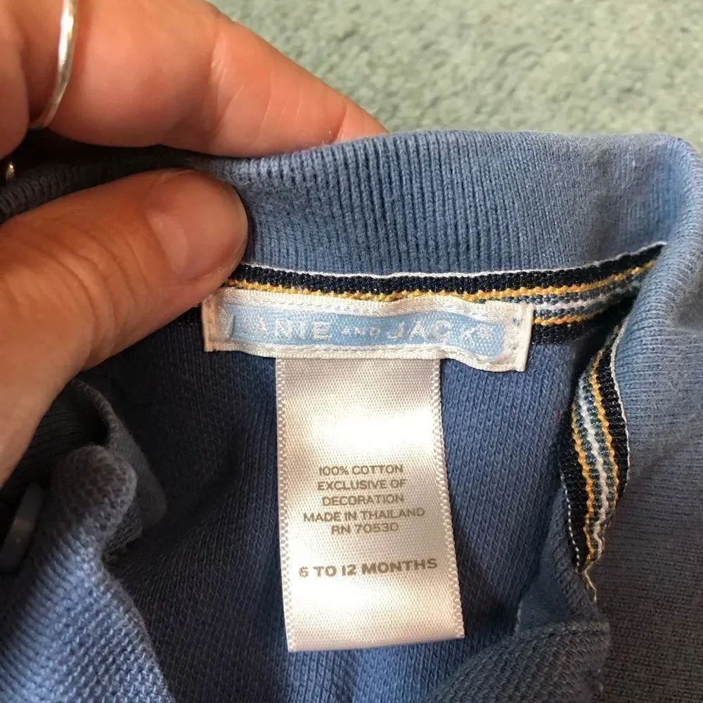 Janie and jack polo style onesie in blue
